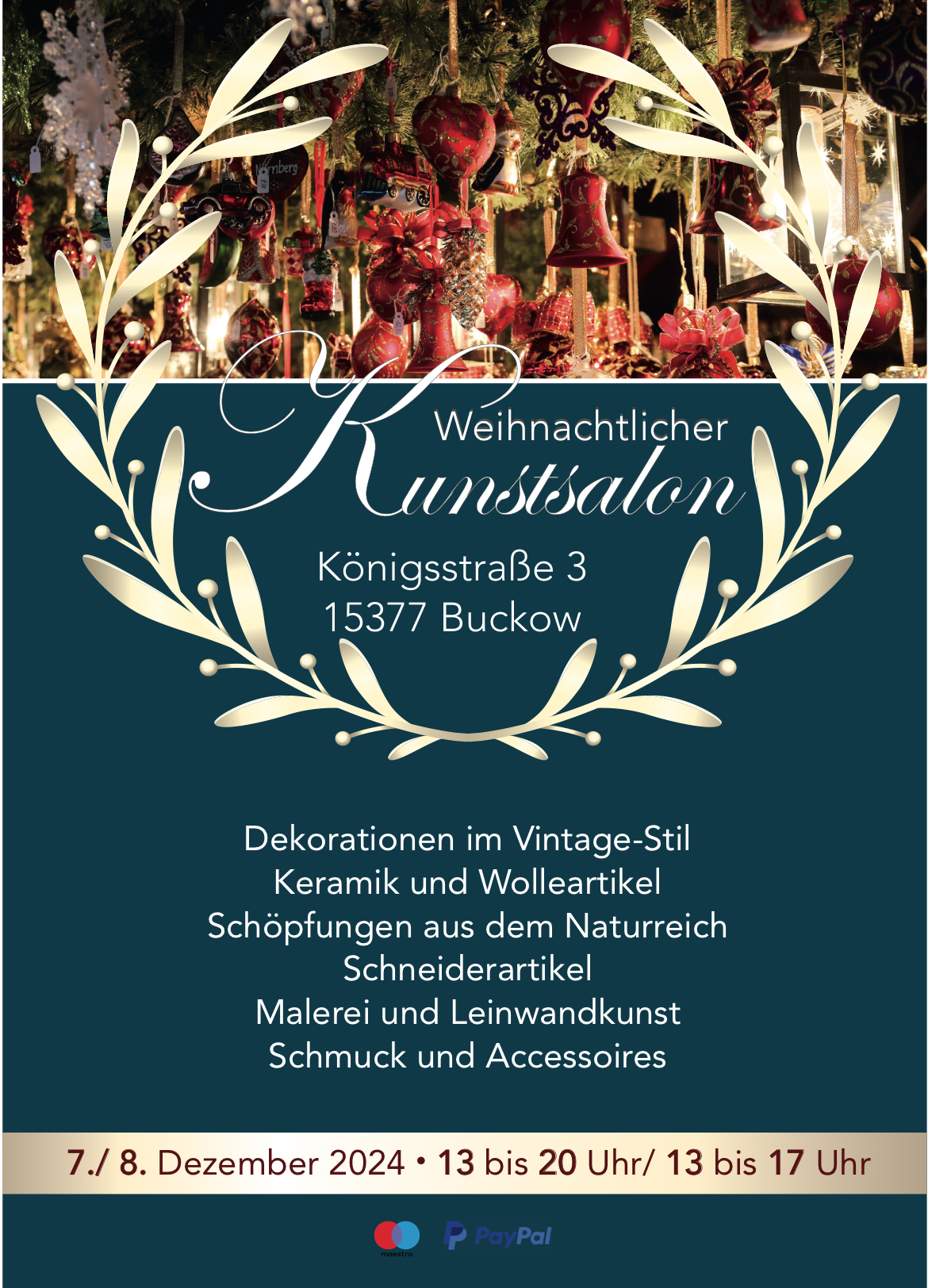 7./8.12.2024 weihnachtlicher Kunstsalon in Buckow (Märkische Schweiz)