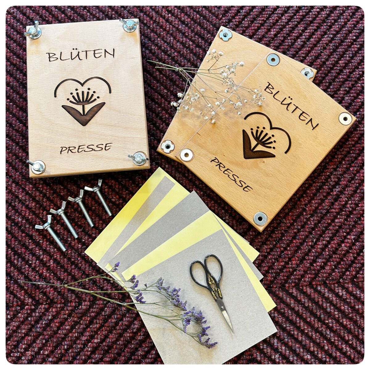 NEU 🌿✂️🧚 Blütenpresse aus Holz