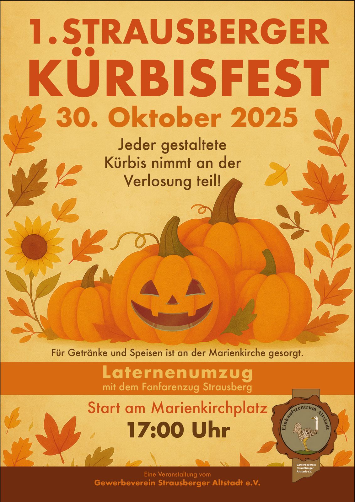 🎃 1. Strausberger Kürbisfest mit Pasta Perle & Perlen basteln am LIEBLING Strausberg 🧡