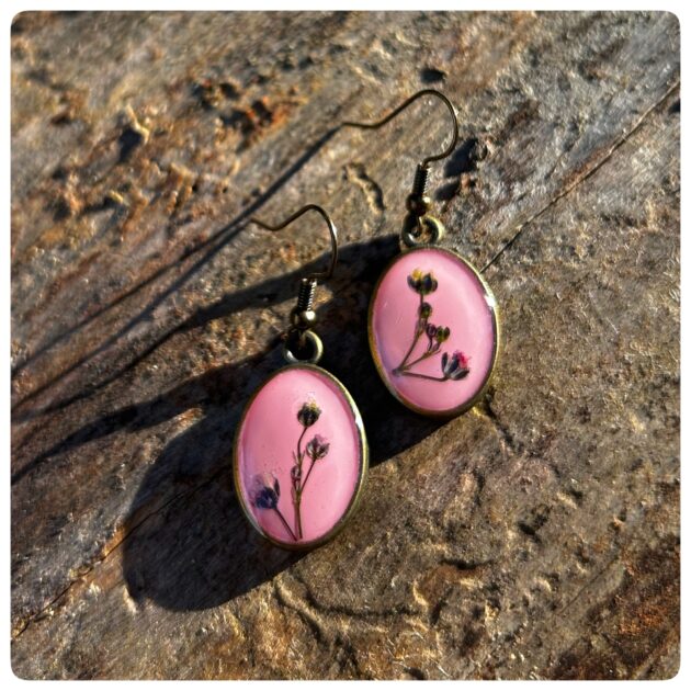 romantische Schleierkraut Ohrhänger in Altrosa