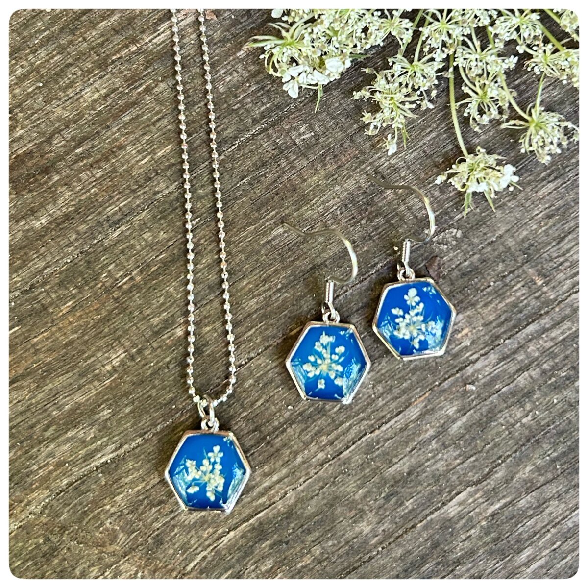 Schmuckset wilde Möhre Hexagon